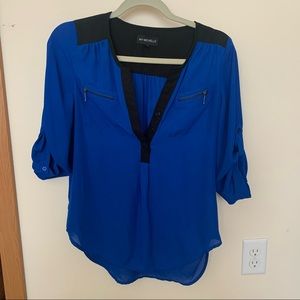 My Michelle Blue Button Blouse